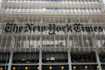 The New York Times offices near the Port Authority in Manhattan, New York.